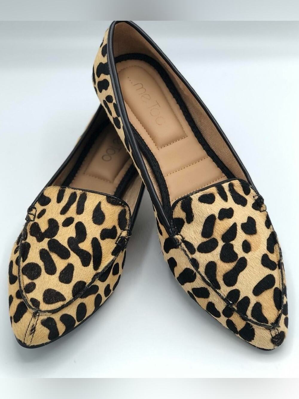 me too Leopard-Print Pointed Toe Flats